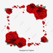 Vector Illustration Of Red Rose Petal Borders Romantic Valentines