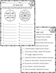 Comparative Endings Adding Er And Est Activities Base Words First Grade Worksheets Comparative Adjectives