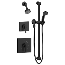 Symmons Duro Matte Black 2 Handle Shower Faucet Valve Not Included Lowes Com Symmons Shower Faucet Faucet
