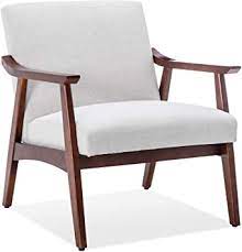 The color provides the most amazing contrast to the rest of my grayish apartment, and it's comfortable enough. Amazon Com Belleze Mid Century Retro Modern Fabric Accent Chair Upholstered Wood Frame Armchair Light Grey Furniture Decor