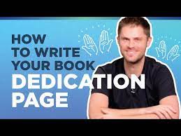 A dedication page in a book or a novel is found at the beginning, before the story starts, and it is a space for the author to, actually, dedicate a paper to someone. How To Write Your Book Dedication Page Youtube