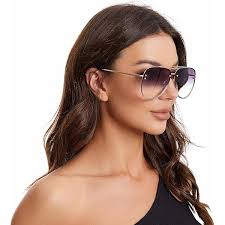 Amazon.com: LYZOIT Rimless Oversized Square Sunglasses for Women Men Flat  Top Shield Frameless Sun Glasses Big Black Shades : Clothing, Shoes &  Jewelry