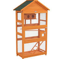 PawHut Jaula de pájaros de madera jaula para loros zona de ...