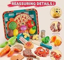 Comirth Spielen Sie Lebensmittel-Sets für Kinder Küche-80PC Pretend  Lebensmittel mit 2 Kinder Picknick-Korb, Spielzeug Lebensmittel mit Pizza  ...