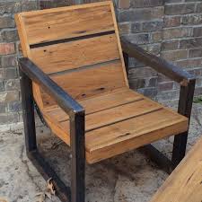Reclaimed Wood And Steel Outdoor Chair Etsy Outdoor Chairs Metal Outdoor Chairs Wood Chair