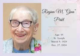 Funeral for Regina M. “Gina” Pirkl, 95, of St. Joseph