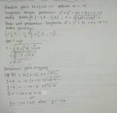 Maybe you would like to learn more about one of these? Salah Satu Persamaan Garis Singgung Lingkaran X Y 2x 4y 5 0 Yang Sejajar Dengan Garis 3x Y 15 0 Brainly Co Id