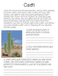 A cactus (plural cacti, cactuses, or less commonly, cactus) is a member of the plant family cactaceae, a family comprising about 127 genera with some 1750 known species of the order. Plant Adaptation Worksheet Ngss Plant Adaptations Garden Activities Plants