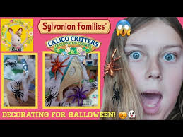 Sylvanian Families/Calico Critters Decorating Berry Grove School & St  John's School for Halloween
