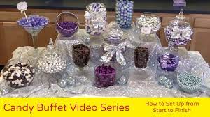 You can use photo boxes or acrylic stands to elevate shorter containers to make them appear taller in the back. How To Set Up A Candy Buffet From Start To Finish Part 6 Candy Buffet Tips From All City Candy Youtube