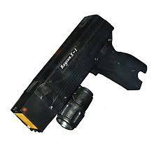 Range is the main difference between a stun gun and a taser. Taser Wikipedia