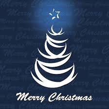 Free Vector Illustration Of Merry Christmas Typography Logo With Lines Tree On Blue Xmas Pa Merry Christmas Typography Christmas Tree Logo Christmas Typography