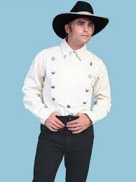 Scully Bib Shirt 63 Ald 75 This Style Was A Favorite Of Not Only The Cowboy But It Was Considered A Very Durab Shirts Western Shirts Vintage Western Wear