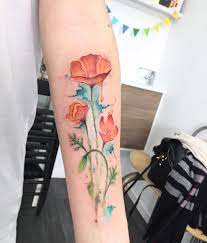 150 colorful watercolor tattoo ideas & design for women. Amapolas Californianas Para La Bella Celia Gracias Por El Buen Rollo Inkstinctsubmission Wa Pretty Tattoos California Poppy Tattoo Arm Tattoo