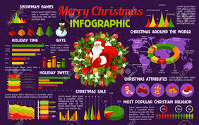 Christmas Holiday Infographic Template With Santa And Xmas Tree