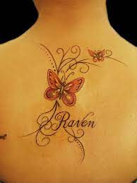 Custom Name Patterns And Butterfly Tattoo Butterfly Name Tattoo Butterfly Tattoos For Women Tattoos