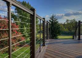 Cable railing assemblies when it comes to railing infill, most people immediately think of vertical pickets, horizontal rails, or glass panels. Horizontal Cable Infill Railing System Key Link Fencing Railing