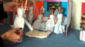 How To Make A Doll Wedding Dress Super Easy Fabric And Ribbon Only No Sew Method And Great F Doll Wedding Dress Doll Clothes Barbie Sewing Barbie Clothes