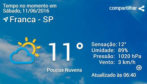 Hi/low, realfeel®, precip, radar, & everything you need to be ready for the day, commute, and weekend! Jornal Da Franca Sabado Tera 24 Graus Mas Amanha Frio De Rachar De 6 Graus Na Madrugada Jornal Da Franca