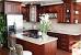Cherry Wood Cherry Cabinets With Quartz Countertops