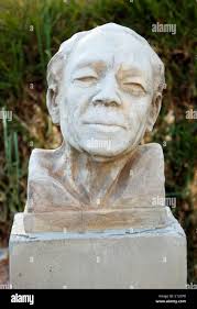 La Gomera, Canary Islands. Statue of Spanish political writer and poet  Pedro Garcia Cabrero in Vallehermoso, town of his birth Stock Photo