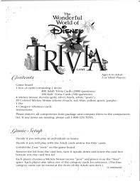 Jun 17, 2021 · try these pop culture trivia questions to make your trivia nights extra fun. Mattel Wonderful World Of Disney Trivia Game Instruction Sheet Manualzz