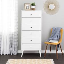 Check more best price, shipping options and additional information. Prepac Milo Mid Century Modern Tall 6 Drawer Chest In White Wdbh 1410 1
