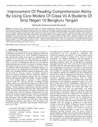 Keinginan untuk berpartisipasi dalam penciptaan materi seksual, termasuk kekerasan, kekejaman atau korupsi, dan untuk melindungi. Pdf Improvement Of Reading Comprehension Ability By Using Core Models Of Class Vii A Students Of Smp Negeri 10 Bengkulu Tengah