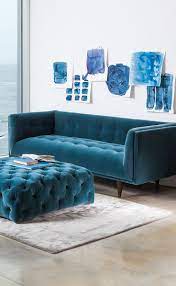 A Velvet Dream By The Sea Cirrus Sofa Diamond Ottoman More At Fosterginger At Pinterest Home Decor Living Room Narrow Living Room