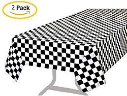 Amazon Com Brichbrow Pack Of 2 Premium Plastic Checkered Flag Tablecloths Picnic Table Covers Tablecovers Party In 2020 Picnic Table Covers Table Covers Table Cloth
