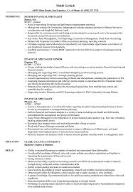 Work experience within the investment management/ financial service/ auditing/compliance/ consulting industry. Financial Specialist Resume Samples Velvet Jobs