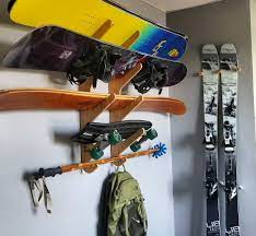 Home Sweet Home A Dream Room For Skiers And Snowboarders Bamboo Ski Racks And Snowboard Racks Snowboard Racks Ski Rack Gear Room