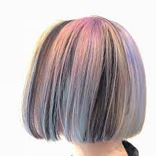 ミントアッシュならブリーチなしでも透明感アップ 市販で人気のカラー剤も hair カラフルヘア 毛髪染料 バレイヤージュボブ