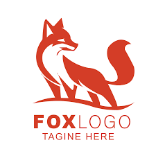 Modern fox logo showing a fox in a seated position with its body facing one way and the head turned the other way, with realistic looking fur and shading. Fox Logo On Behance