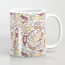 Kawaii Cute Doodle Otters Otter Swirl Cute Animals Otters Funny Mothers Day Gifts Mugs