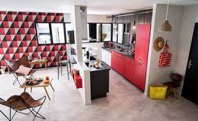 cuisine semi ouverte sur salon avec bar les nouvelles idees comment amenager une cuisine cuisine rouge et blanche cuisine en longueur
