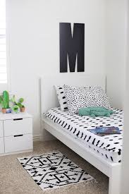 Loving this black and white gallery wall. House Tour Milo S Black And White Bedroom One Lovely Life