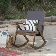 Gus Acacia Wood Patio Rocking Chair Gray Christopher Knight Home In 2020 Wood Rocking Chair Patio Rocking Chairs Outdoor Rocking Chairs