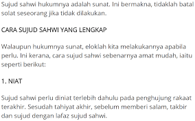 Cara Sujud Sahwi Bila Terlupa Rakaat Dan Doa Qunut Jom Baca Tambah Ilmu Info Viral