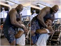 Video Francis Ngannou So Strong He Lifted Shaquille O Neal With Ease