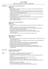 Cover letter for cv →. Specialist Sales Support Resume Samples Velvet Jobs