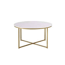 Silver Orchid Helbling 36 Inch Round Coffee Table Gold White Faux Marble Coffee Table Gold Coffee Table Living Room Coffee Table