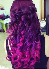Light And Dark Purple With Pink Tips Cool Hairstyles Curly Hair Styles Hair Styles