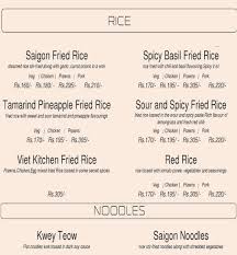 Very good and not complicated you just have to follow. Vietnamese Kitchen Menu Menu For Vietnamese Kitchen Indiranagar East Bengaluru Bengaluru