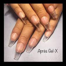 Apres Gel X System Sculpted Medium Coffin No Polish Clear Gel Nails Nails Gorgeous Nails