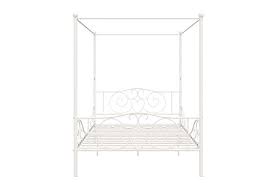 Available in multiple colors, including gold. Dhp Metal Canopy Bed With Sturdy Bed Frame Full Size White Pricepulse