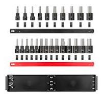 1/2 Inch Drive Hex Impact Bit Socket Set with Rails and Tray, 24-Piece (1/4  - 3/4 in., 6 - 19 mm)