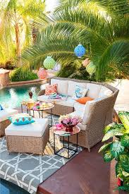 Backyard Cheerful Decor Pools Backyard Decor Outdoor Living Space Colorful Patio