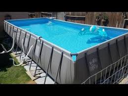 Intex Pool 24 X 12 X 52 The Sosa Family Youtube Pool Intex Pool Rectangle Pool