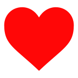 Heart Symbol Wikipedia Displayed in various shades of red on most platforms.
